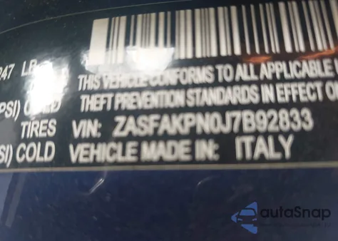 2018 Alfa Romeo Stelvio Sport Awd из США, поврежденный, VIN ZASFAKPN0J7B92833